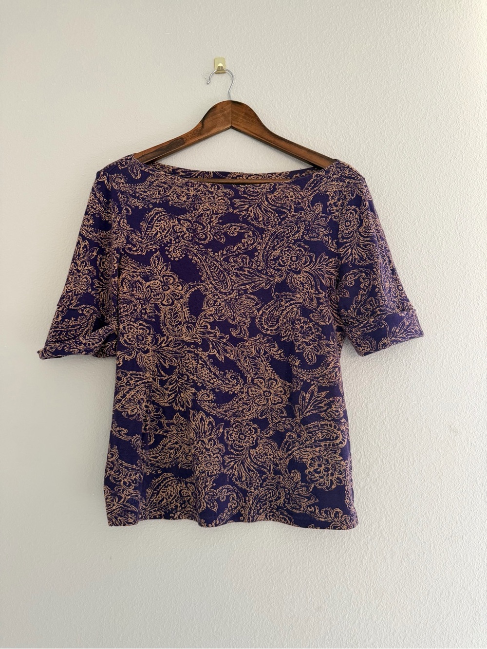 Vintage Ralph Lauren Paisley Top Women’s M 100% Cotton Victorian romantic